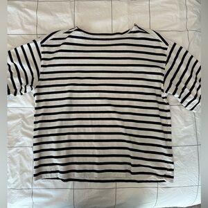 Everlane Black and White Striped Tee